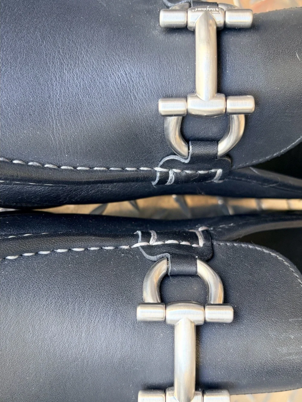 Excellent Salvatore Ferragamo Men Gancini Bit Loafers Black Leather 7.5D
